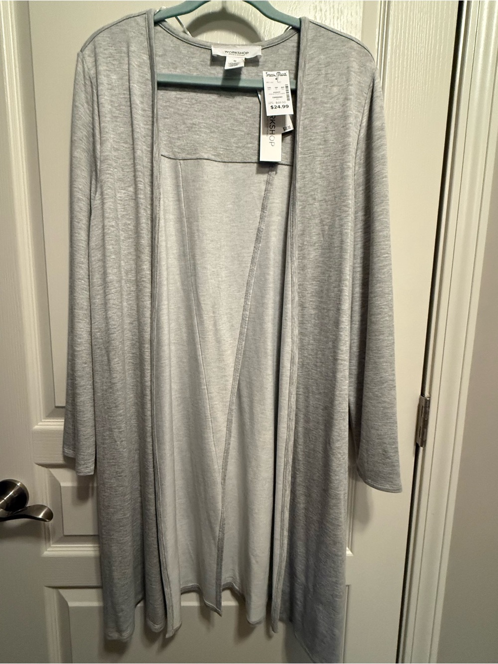 Light Gray Open Front Duster Cardigan NWT